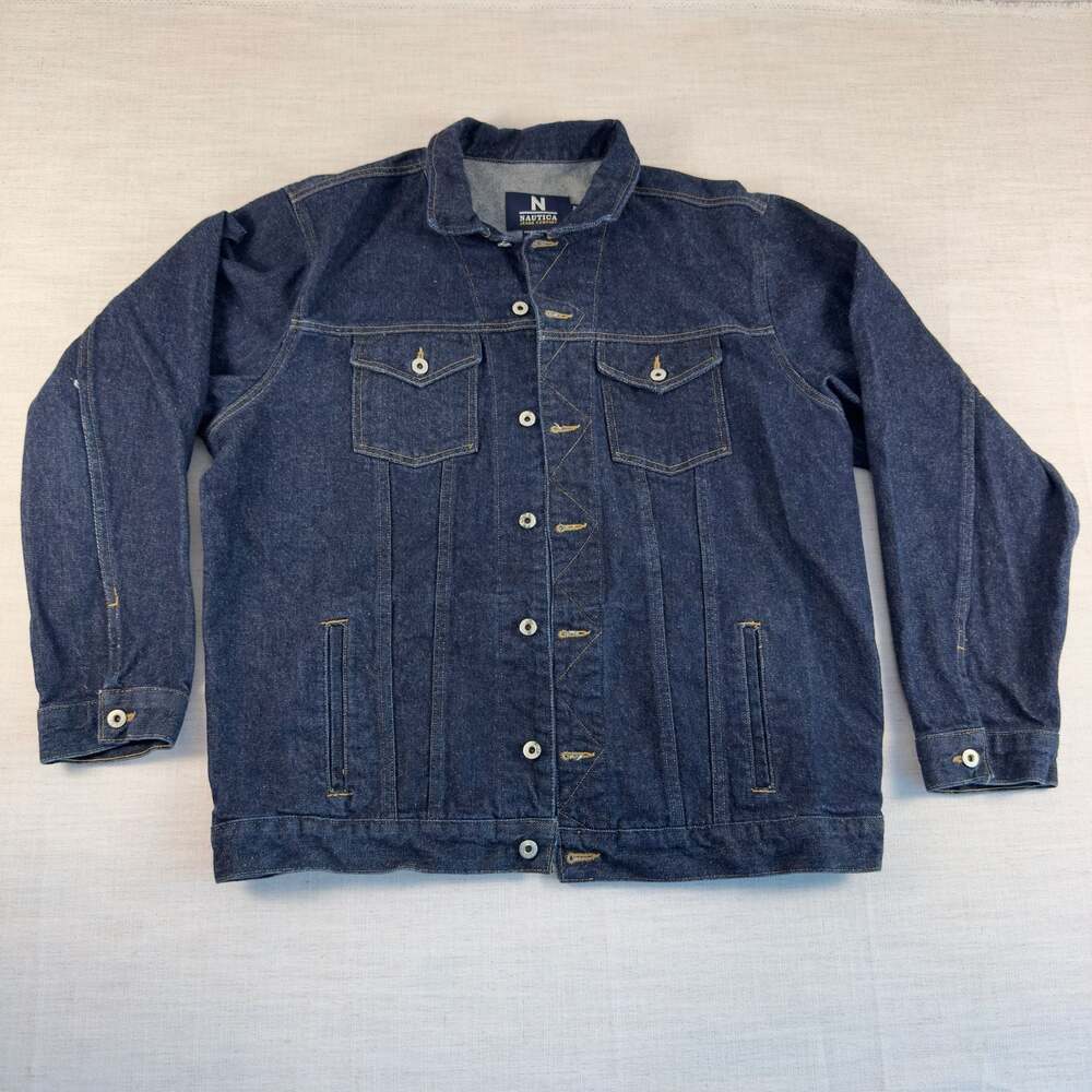 Nautica Jeans Company Dark Wash Denim Jacket Size XL‎
